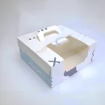 6"蛋糕盒藍白幾何20*20*9CM 5個/包