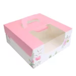 6"蛋糕盒粉紅花園20*20*9CM 5入